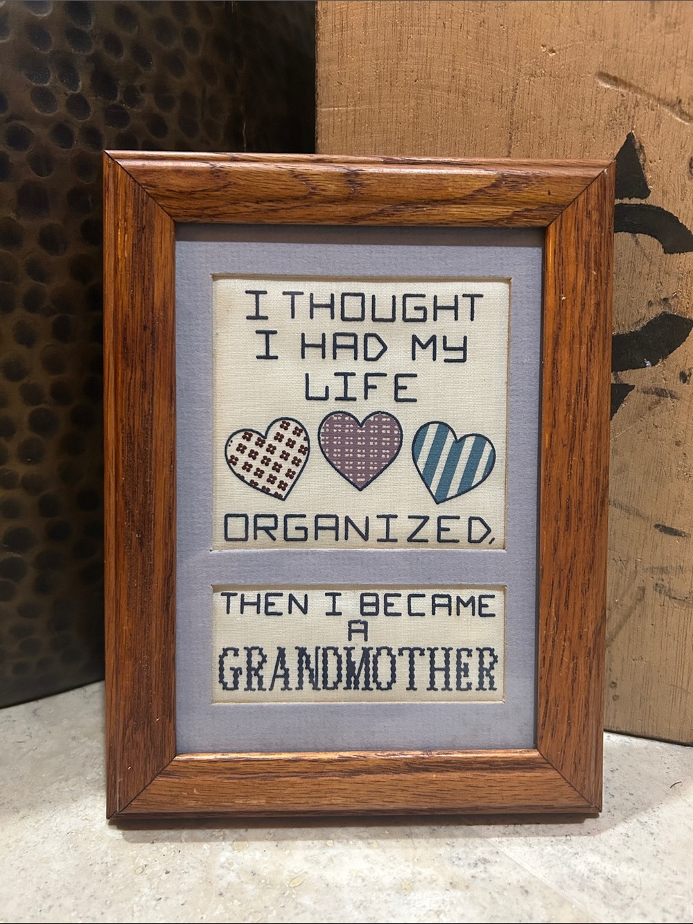Vintage Framed Humorous Grandmother Sentiment Art